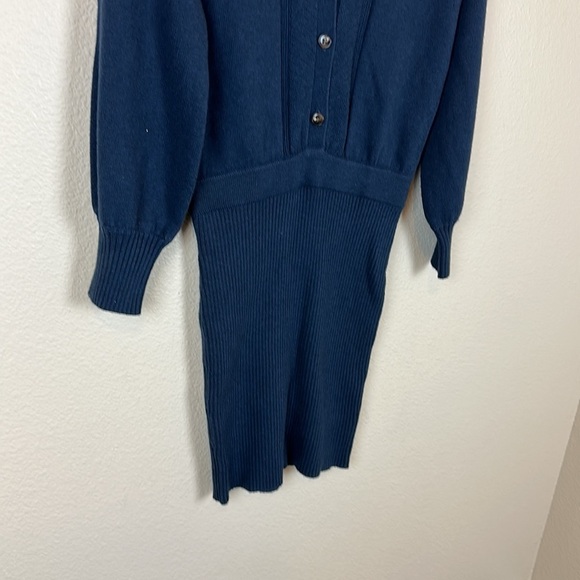 TOCCIN NY FELICITY WOOL BLEND SWEATER DRESS IN MIDNIGHT - Picture 3 of 7